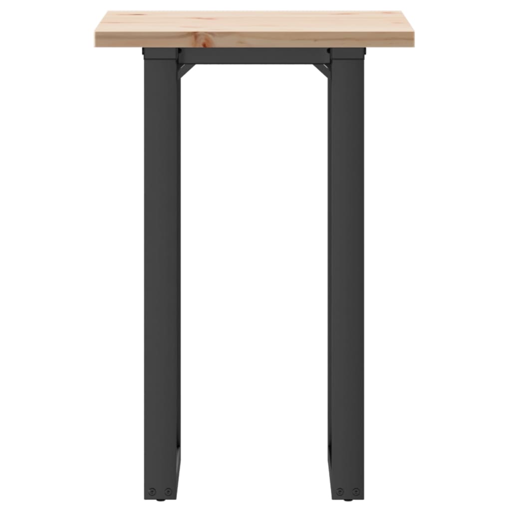 vidaXL Dining Table O-Frame 50x50x75.5 cm Solid Wood Pine and Steel 4