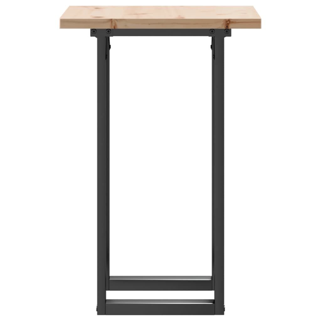 vidaXL Dining Table O-Frame 50x50x75.5 cm Solid Wood Pine and Steel 5