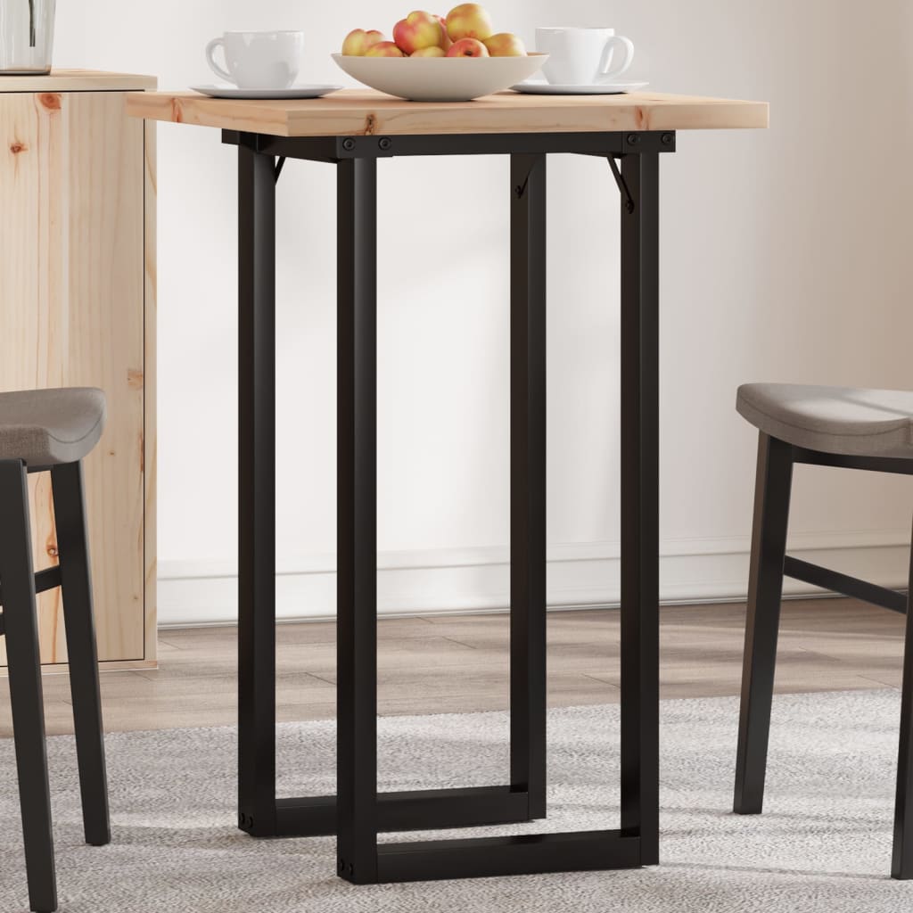 vidaXL Dining Table O-Frame 50x50x75.5 cm Solid Wood Pine and Steel 1