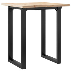 vidaXL Dining Table O-Frame 70x70x75.5 cm Solid Wood Pine and Steel 2