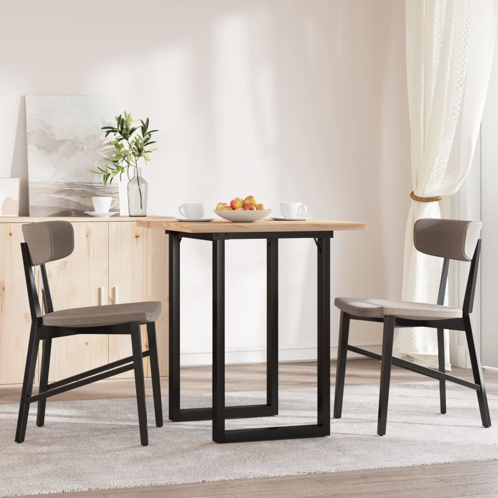 vidaXL Dining Table O-Frame 70x70x75.5 cm Solid Wood Pine and Steel 3