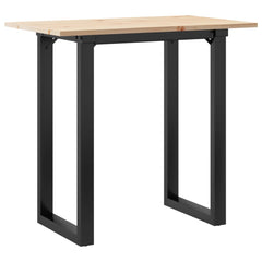 vidaXL Dining Table O-Frame 80x50x75.5 cm Solid Wood Pine and Steel 2