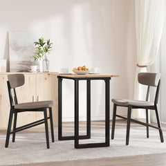 vidaXL Dining Table O-Frame 80x50x75.5 cm Solid Wood Pine and Steel 3