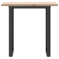 vidaXL Dining Table O-Frame 80x50x75.5 cm Solid Wood Pine and Steel 4