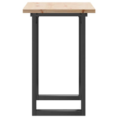 vidaXL Dining Table O-Frame 80x50x75.5 cm Solid Wood Pine and Steel 5