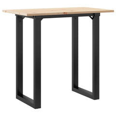 vidaXL Dining Table O-Frame 80x50x75.5 cm Solid Wood Pine and Steel 6
