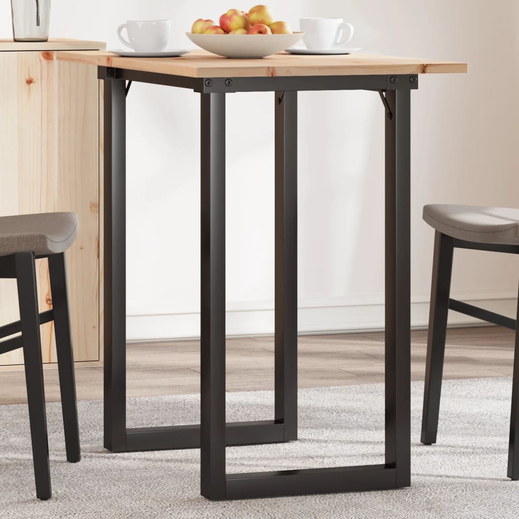 vidaXL Dining Table O-Frame 80x50x75.5 cm Solid Wood Pine and Steel 1