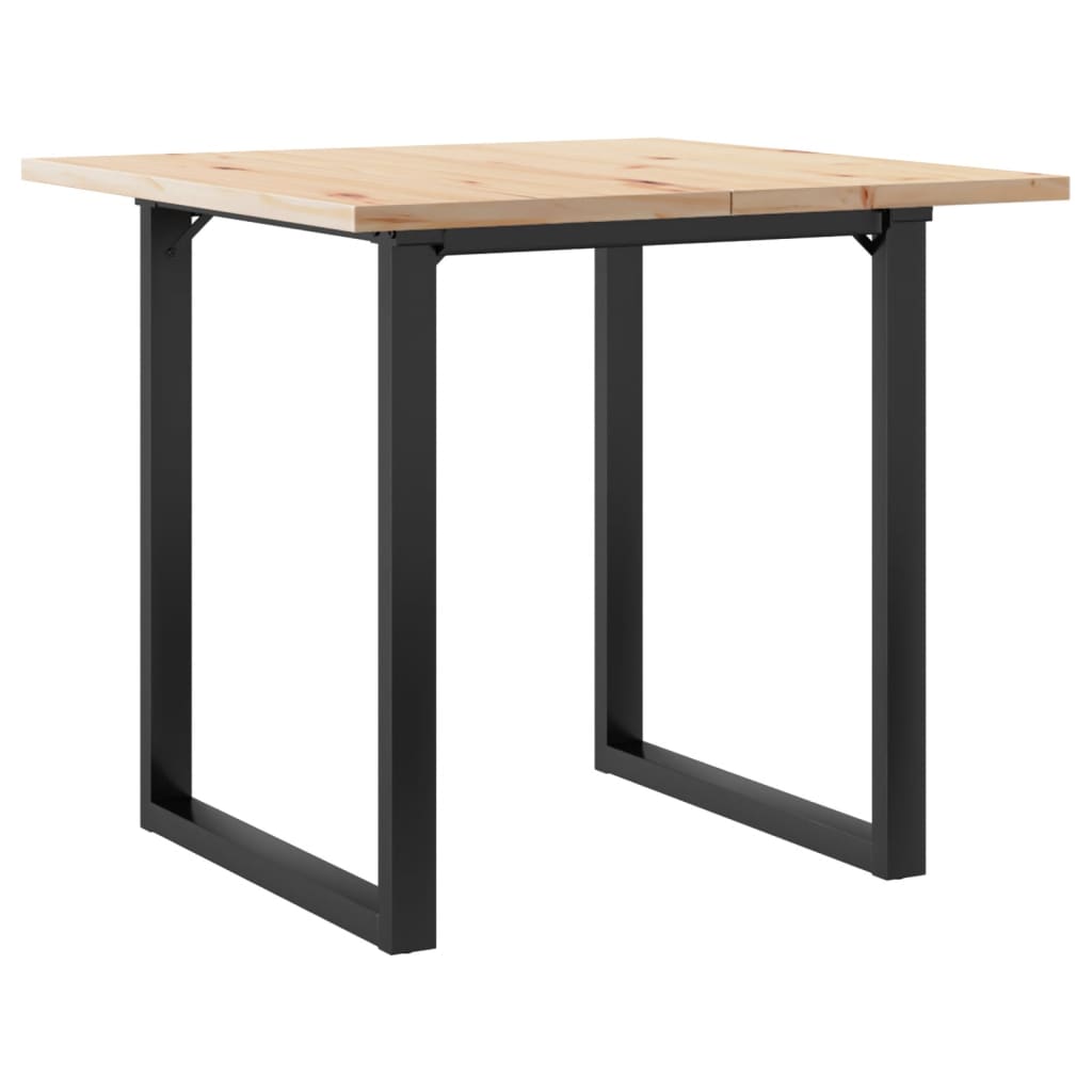 vidaXL Dining Table O-Frame 80x80x75.5 cm Solid Wood Pine and Steel 2