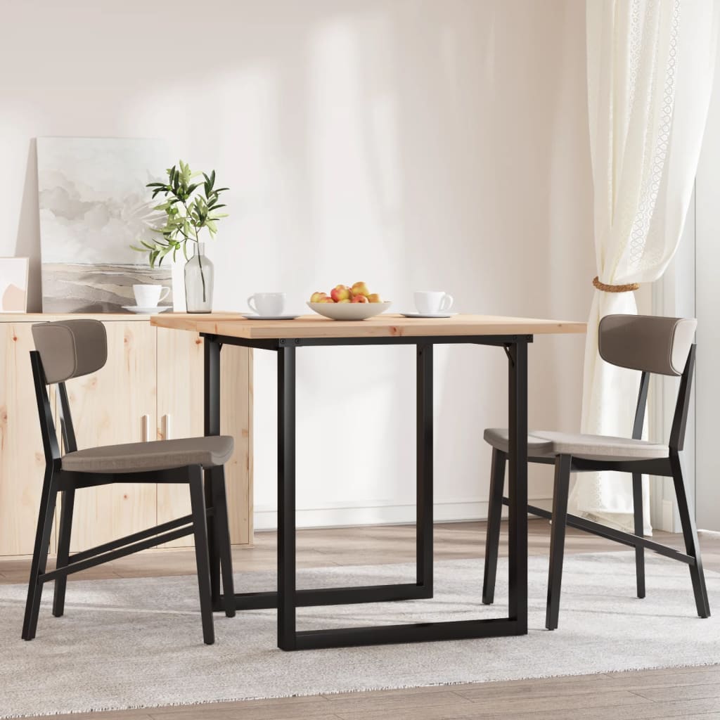 vidaXL Dining Table O-Frame 80x80x75.5 cm Solid Wood Pine and Steel 3