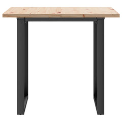 vidaXL Dining Table O-Frame 80x80x75.5 cm Solid Wood Pine and Steel 4