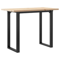 vidaXL Dining Table O-Frame 100x50x75.5 cm Solid Wood Pine and Steel 2