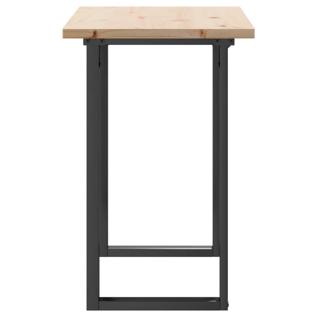vidaXL Dining Table O-Frame 100x50x75.5 cm Solid Wood Pine and Steel 5