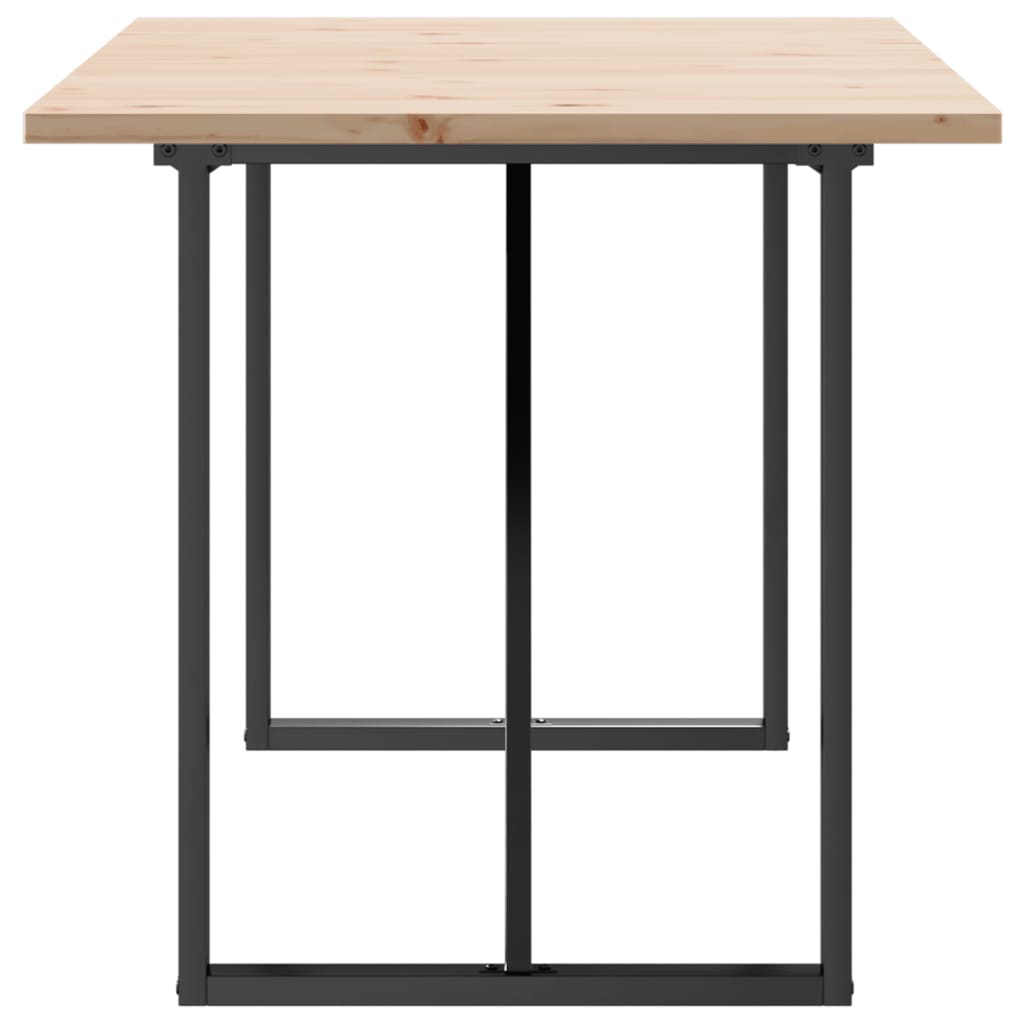 vidaXL Dining Table O-Frame 160x80x75.5 cm Solid Wood Pine and Steel 5