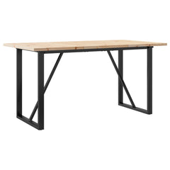 vidaXL Dining Table O-Frame 160x80x75.5 cm Solid Wood Pine and Steel 6