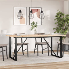 vidaXL Dining Table O-Frame 180x90x75.5 cm Solid Wood Pine and Steel 3
