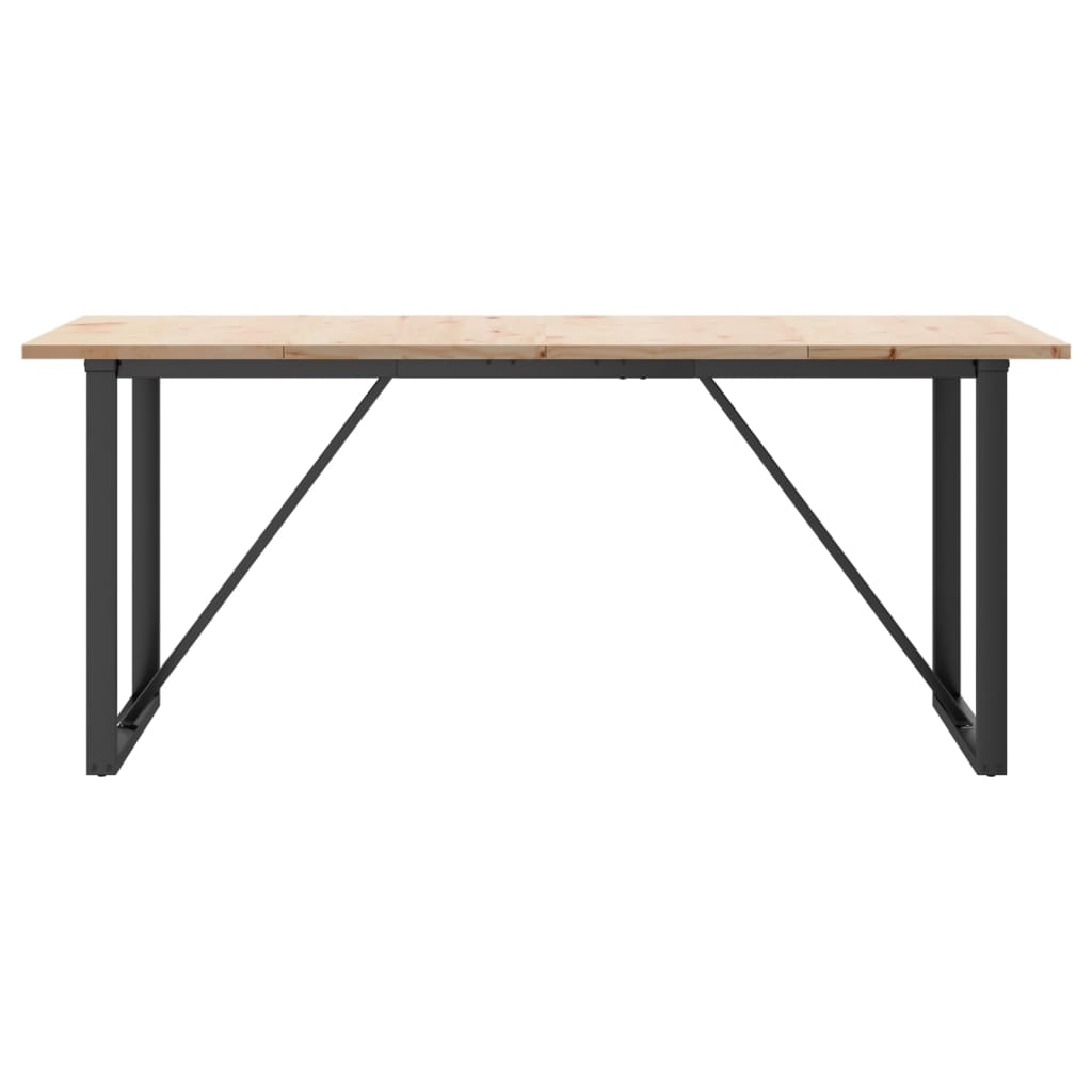 vidaXL Dining Table O-Frame 180x90x75.5 cm Solid Wood Pine and Steel 4