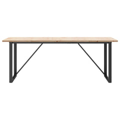 vidaXL Dining Table O-Frame 200x100x75.5 cm Solid Wood Pine and Steel 4