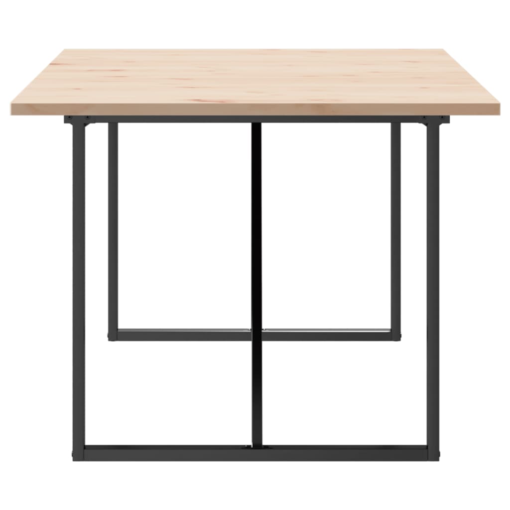 vidaXL Dining Table O-Frame 200x100x75.5 cm Solid Wood Pine and Steel 5
