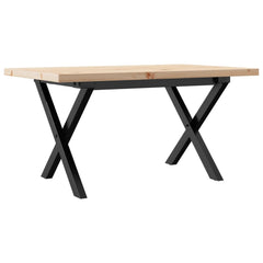 vidaXL Coffee Table X-Frame 80x50x40.5 cm Solid Wood Pine and Steel 6