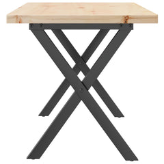 vidaXL Coffee Table X-Frame 90x40x45.5 cm Solid Wood Pine and Steel 5