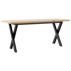 vidaXL Coffee Table X-Frame 110x40x45.5 cm Solid Wood Pine and Steel 2