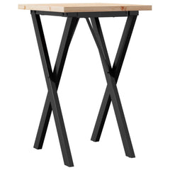 vidaXL Dining Table X-Frame 50x50x75.5 cm Solid Wood Pine and Steel 6