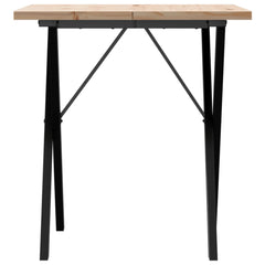 vidaXL Dining Table X-Frame 70x70x75.5 cm Solid Wood Pine and Steel 4