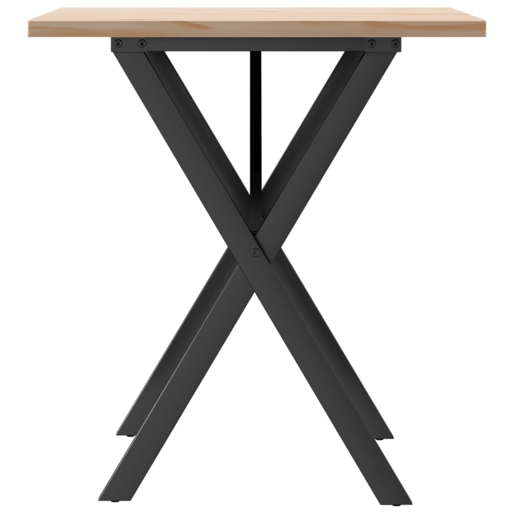 vidaXL Dining Table X-Frame 70x70x75.5 cm Solid Wood Pine and Steel 5