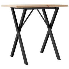 vidaXL Dining Table X-Frame 80x50x75.5 cm Solid Wood Pine and Steel 2
