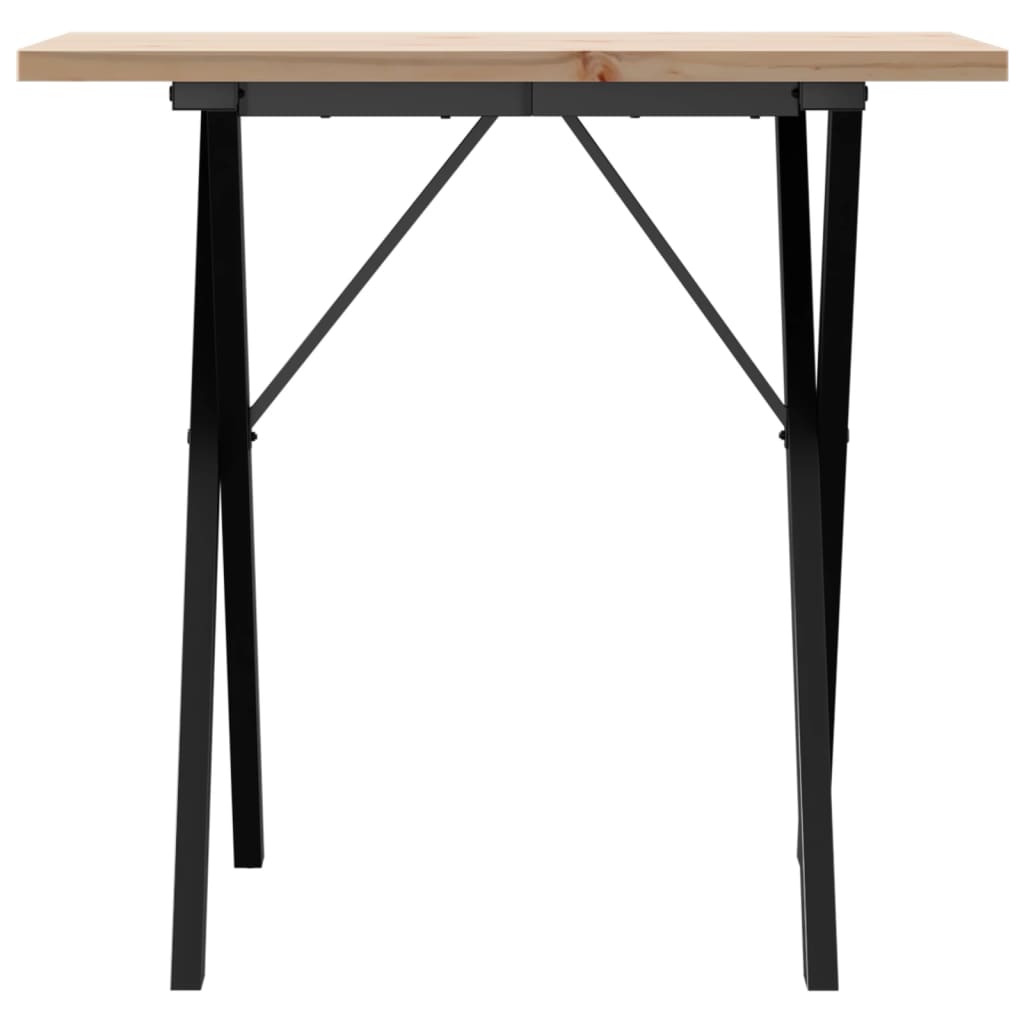 vidaXL Dining Table X-Frame 80x50x75.5 cm Solid Wood Pine and Steel 4