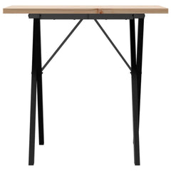 vidaXL Dining Table X-Frame 80x50x75.5 cm Solid Wood Pine and Steel 4