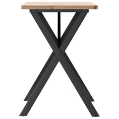 vidaXL Dining Table X-Frame 80x50x75.5 cm Solid Wood Pine and Steel 5