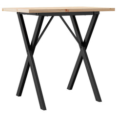 vidaXL Dining Table X-Frame 80x50x75.5 cm Solid Wood Pine and Steel 6