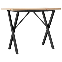 vidaXL Dining Table X-Frame 100x50x75.5 cm Solid Wood Pine and Steel 2