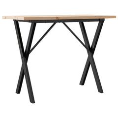 vidaXL Dining Table X-Frame 100x50x75.5 cm Solid Wood Pine and Steel 6