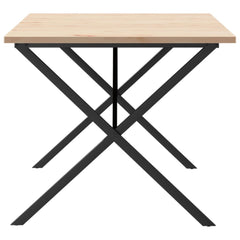 vidaXL Dining Table X-Frame 180x90x75.5 cm Solid Wood Pine and Steel 5