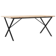 vidaXL Dining Table X-Frame 180x90x75.5 cm Solid Wood Pine and Steel 6
