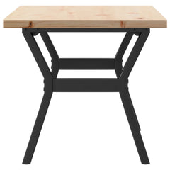 vidaXL Coffee Table Y-Frame 100x50x45.5 cm Solid Wood Pine and Steel 5