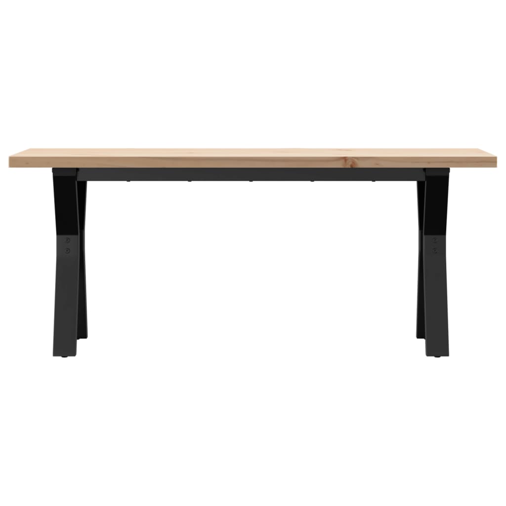 vidaXL Coffee Table Y-Frame 110x40x45.5 cm Solid Wood Pine and Steel 4