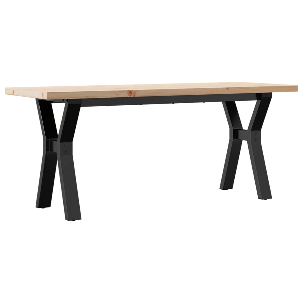 vidaXL Coffee Table Y-Frame 110x40x45.5 cm Solid Wood Pine and Steel 6