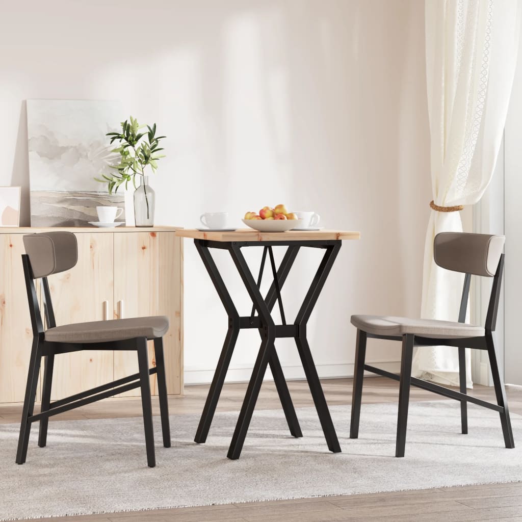 vidaXL Dining Table Y-Frame 50x50x75.5 cm Solid Wood Pine and Steel 3