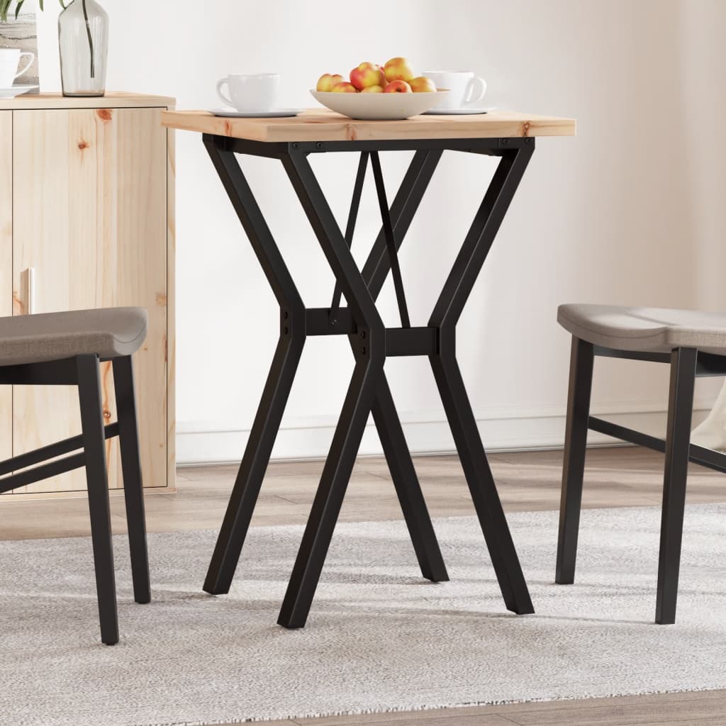 vidaXL Dining Table Y-Frame 50x50x75.5 cm Solid Wood Pine and Steel 1
