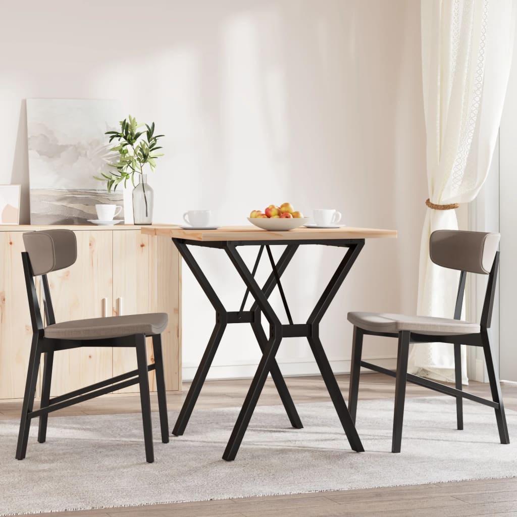 vidaXL Dining Table Y-Frame 70x70x75.5 cm Solid Wood Pine and Steel 3
