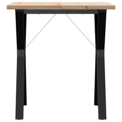 vidaXL Dining Table Y-Frame 70x70x75.5 cm Solid Wood Pine and Steel 4