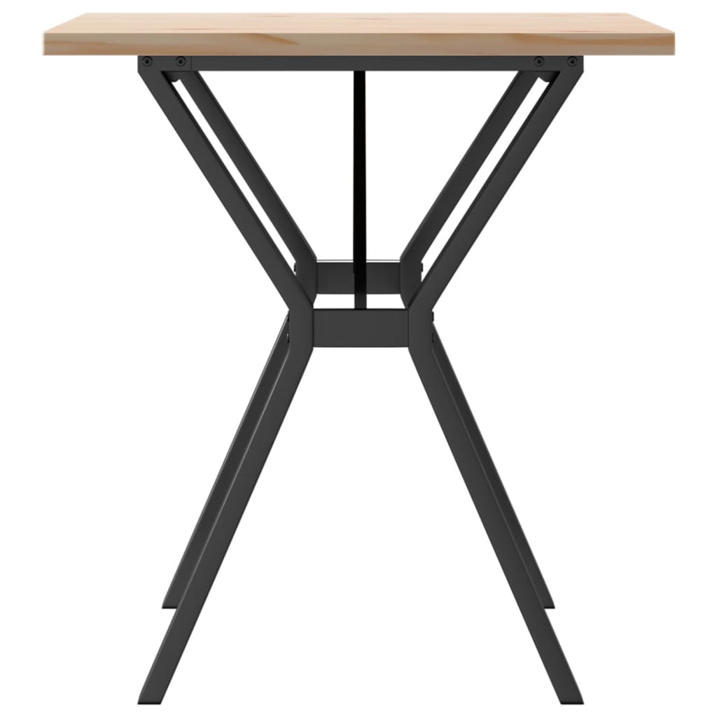 vidaXL Dining Table Y-Frame 70x70x75.5 cm Solid Wood Pine and Steel 5
