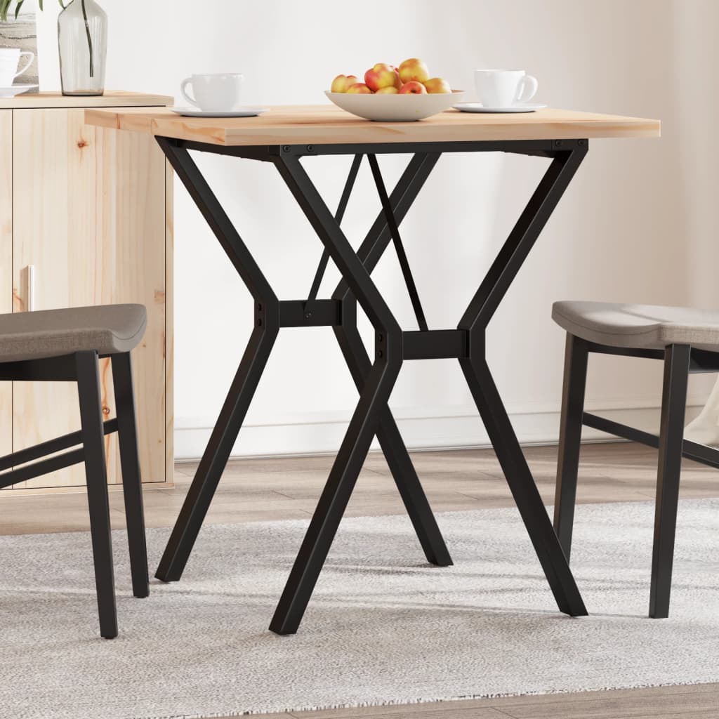 vidaXL Dining Table Y-Frame 70x70x75.5 cm Solid Wood Pine and Steel 1