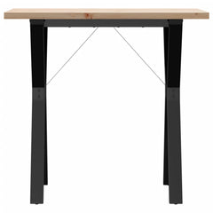 vidaXL Dining Table Y-Frame 80x50x75.5 cm Solid Wood Pine and Steel 4