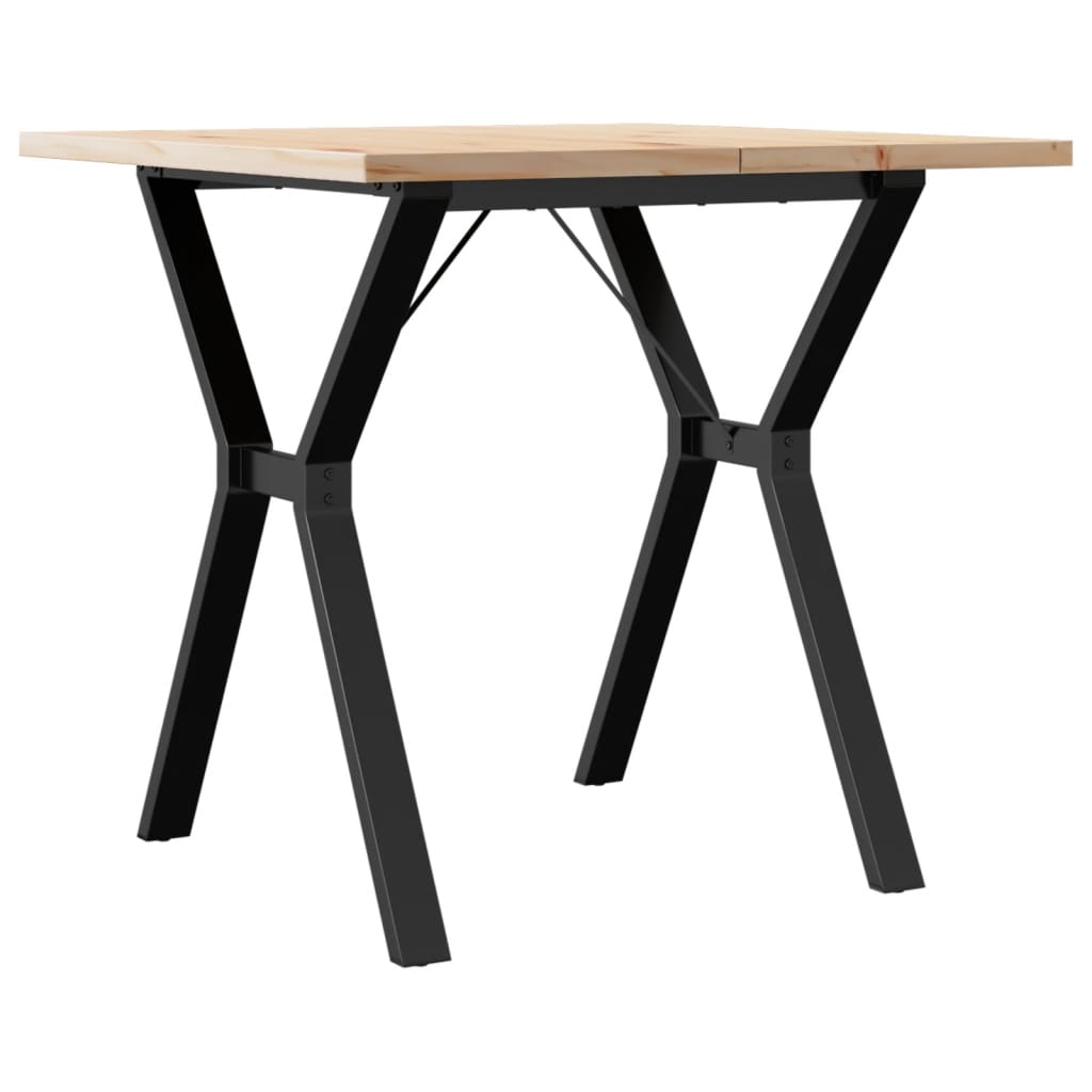 vidaXL Dining Table Y-Frame 80x80x75.5 cm Solid Wood Pine and Steel 2