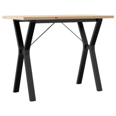 vidaXL Dining Table Y-Frame 100x50x75.5 cm Solid Wood Pine and Steel 2