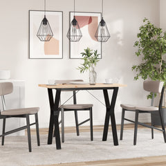 vidaXL Dining Table Y-Frame 100x50x75.5 cm Solid Wood Pine and Steel 3